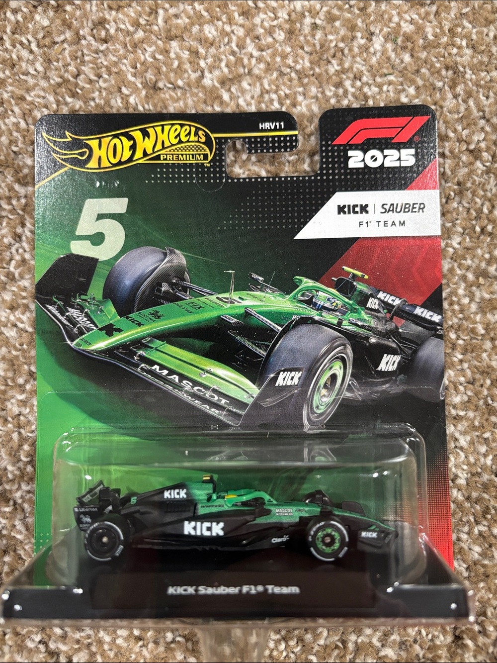 2025 F1 Hot Wheels Premium Formula 1 Kick Sauber F1 Team- #5 Gabriel Bortoleto